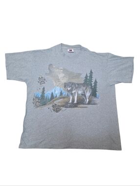 Kingstree Texfi Vintage Single Stitch Wolf Graphic T-Shirt  Size Large